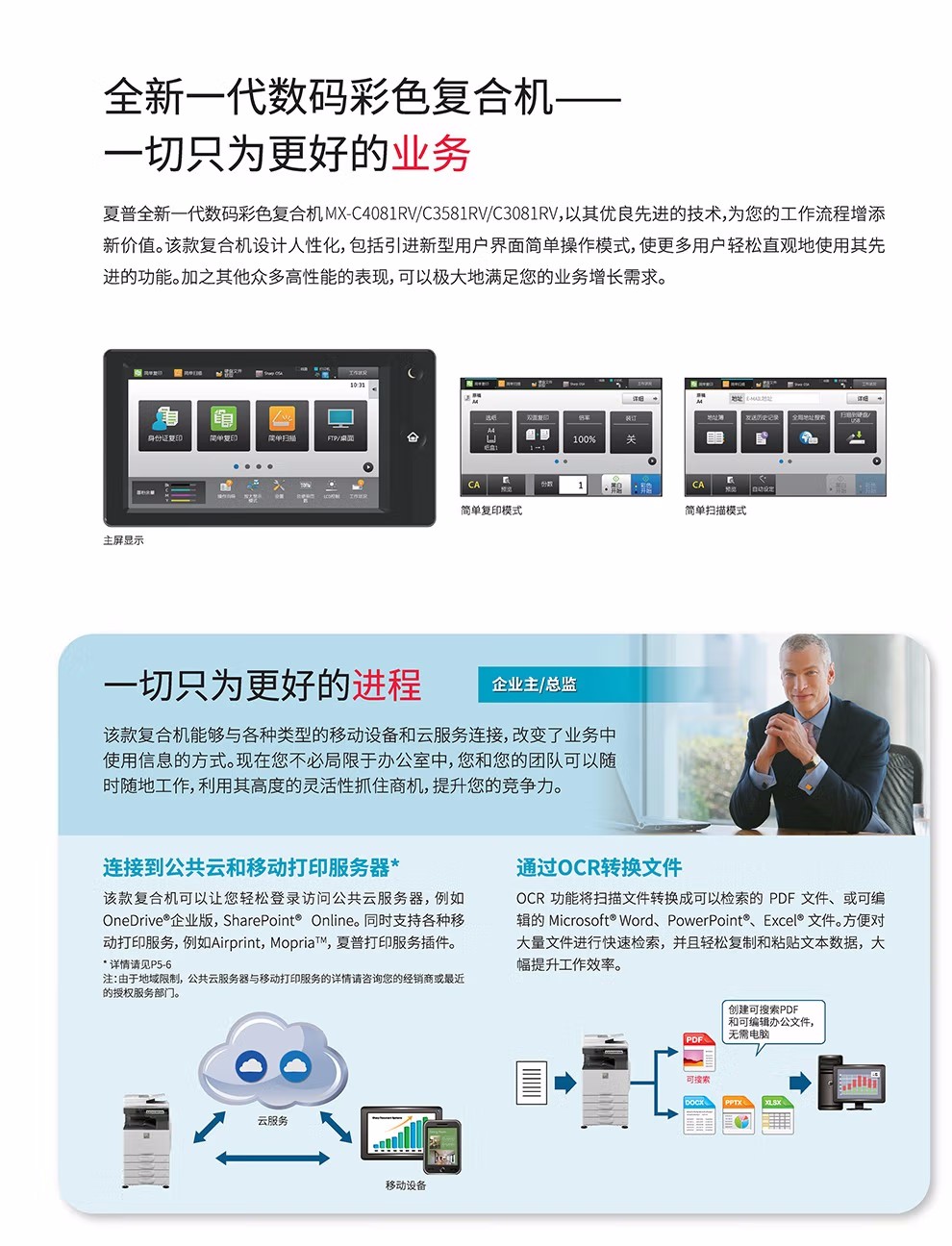 彩色复印机夏普MX-C4081RV